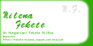 milena fekete business card